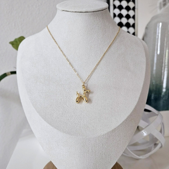 NEW Gold Balloon Animal Puppy Dog Necklace - Picture 6 of 9